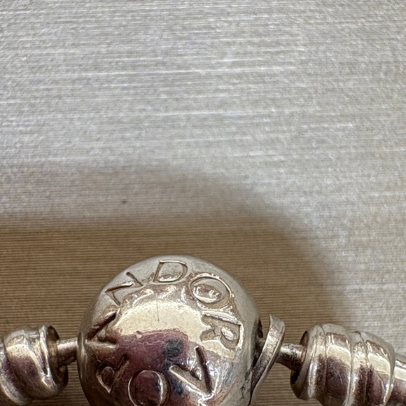 Pandora Silver Bracelet with Logo Charm - Picture 3 of 5